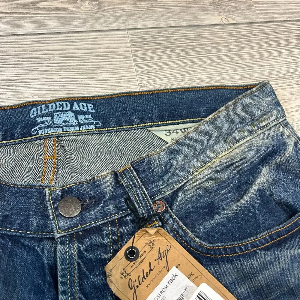 Gilded Age Men’s Ink Splatter Denim Jeans NWT Size 34 Made in USA
